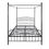 Thumbnail: Metal Canopy Bed Frame with Ornate  Style Headboard  Footboard Sturdy Steel Hold