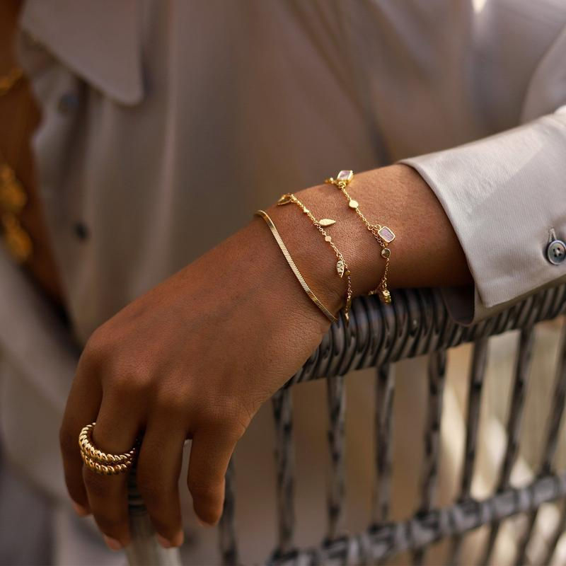 Thumbnail: Ultra Thin Chain Link Cross Bracelet Stainless Steel Women's Adj Chain Br