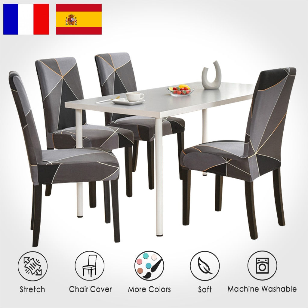 Grey Color Chair Covers Spandex Desk Seat Chair Covers Protector Seat Slipcove