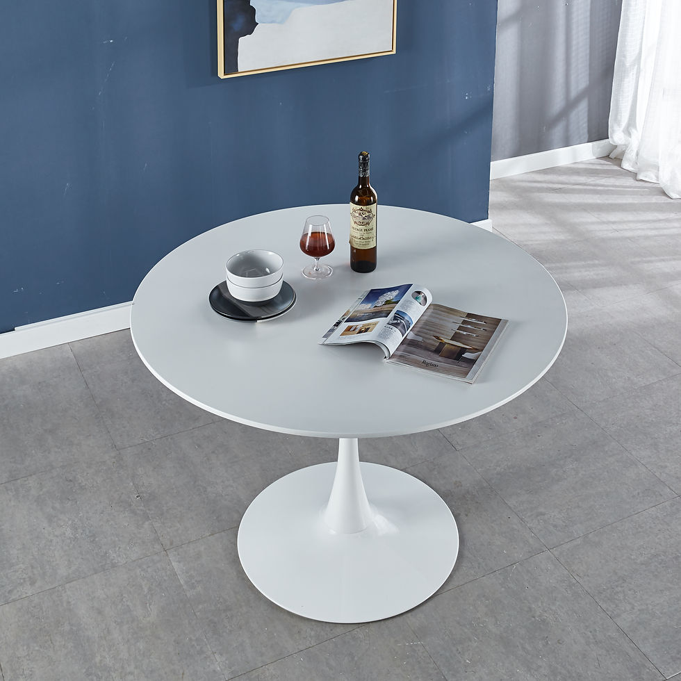 BIG Dining Table,MDF Dining Table , Kitchen Table,White,Round