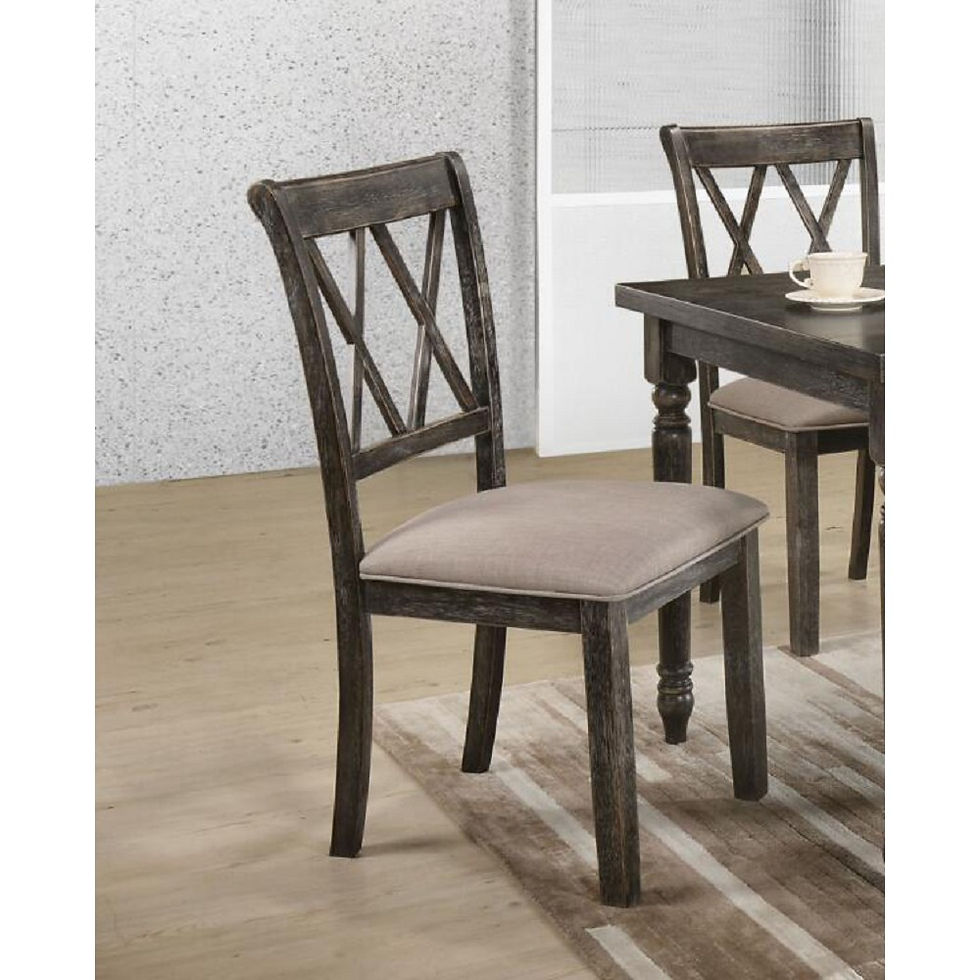 Claudia II Side Chair (Set-2) in Fabric & Weathered Gray 71882