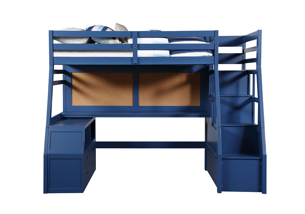 Thumbnail:  Jason II Storage Twin Loft Bed (1Set/4Ctn), Navy Blue 37455