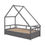 Thumbnail: Extending Daybed with Two Drawers, Wooden House Bed with Drawers, Gray