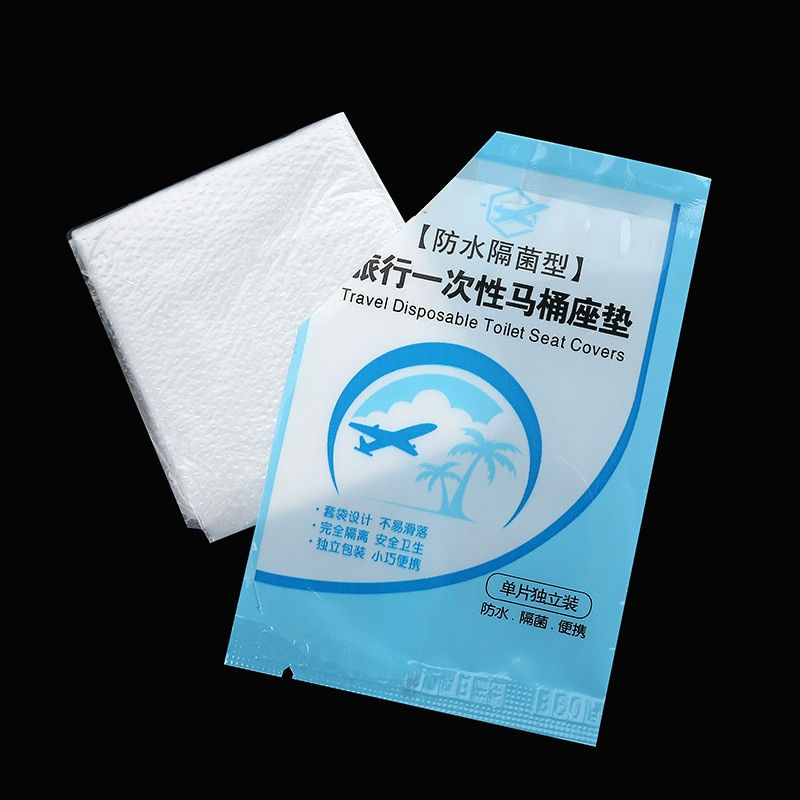 Thumbnail: 50Pcs Disposable Toilet Seat Cover Mat Portable 100% Waterproof Safety Toilet S