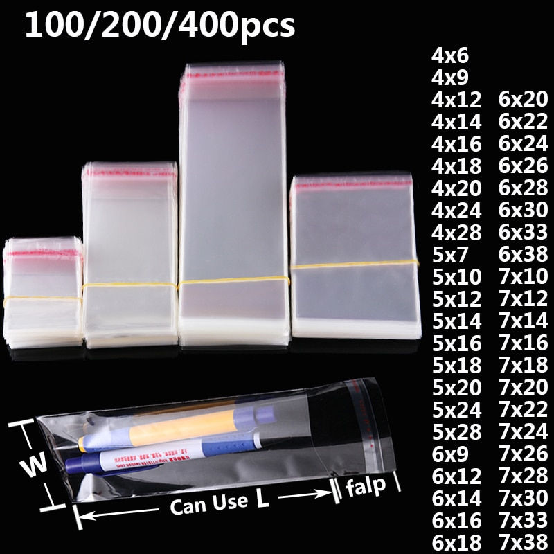 Thumbnail: Transparent Small Self Adhesive Cellophane Bag OPP Plastic Bags For Jewelry Can