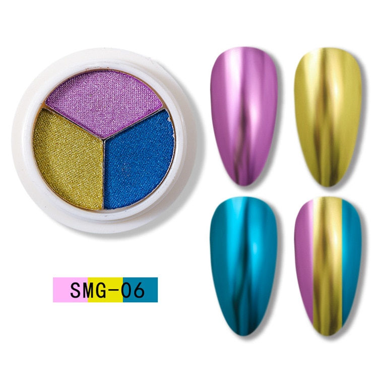 Thumbnail: 6 Colors Holographics Laser Aurora Solid Mirror Nail Glitter Powder Nails UV Gel