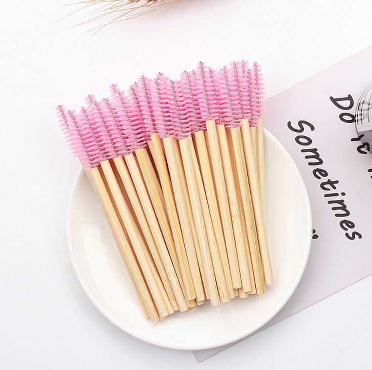 Thumbnail: 50Pcs Bamboo Handle Eyelash Brush Makeup Brush eyelash Extension Dispo