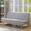 Thumbnail:  Savilla Adjustable Sofa, Gray Linen  Oak Finish 57164