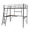 Thumbnail: Metal Twin Loft Bed with Desk and Shelf, Twin Size High Loft Bed ( Gray）