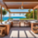 view of a luxury outdoor kitchen in Greece www.jcinteriordesign.com