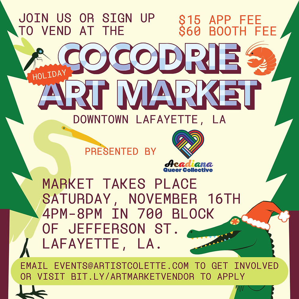 Make the Yuletide Gay at the Cocodrie Holiday Art Market