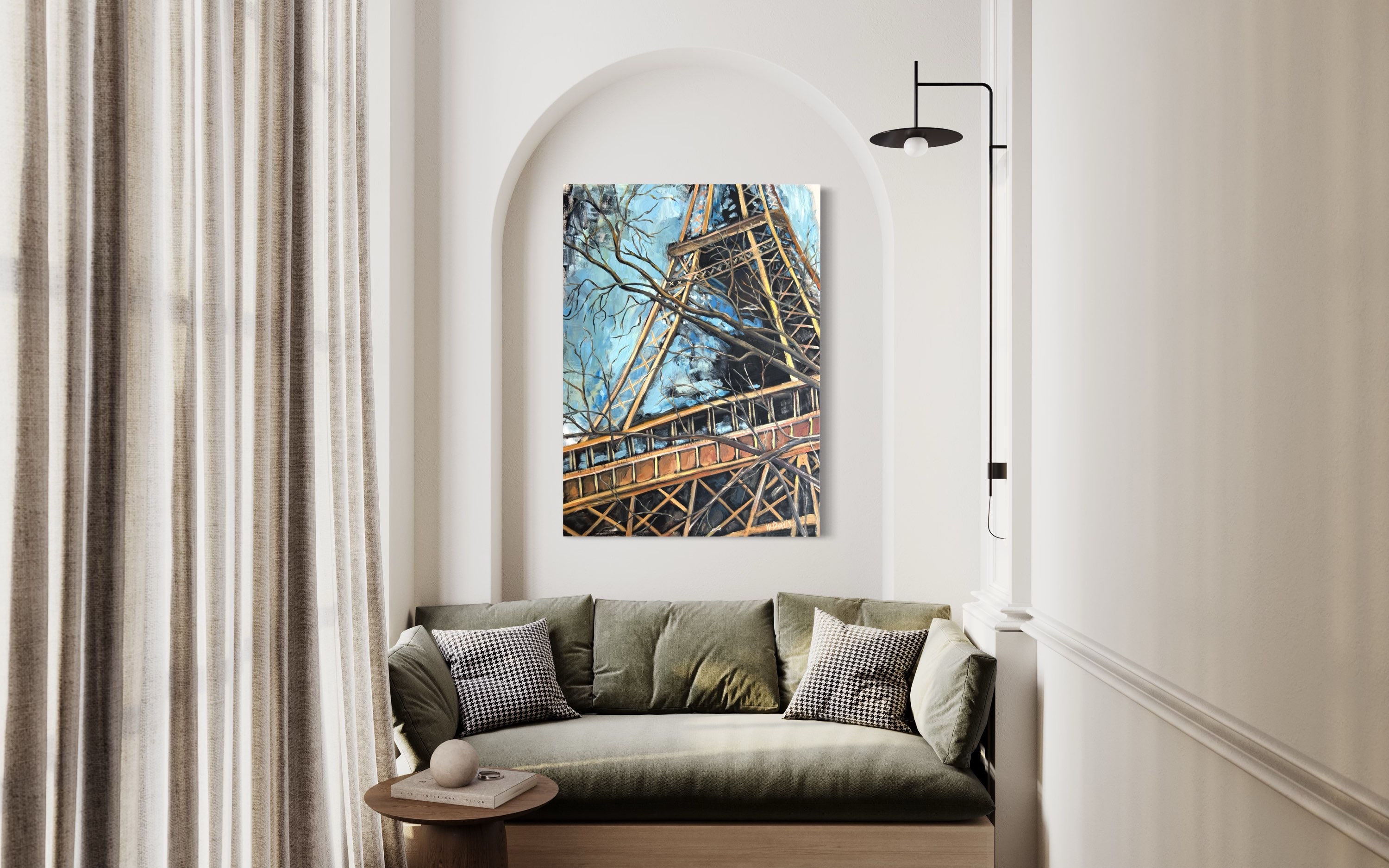48x36” Original, Eiffel Tower in Winter