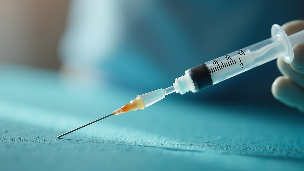 Close-up view of a syringe with dermal filler solution