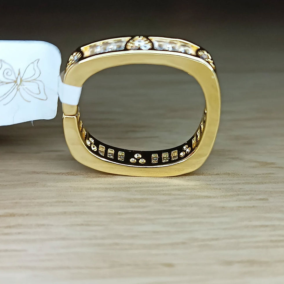 Miniatura: Anel quadrado cravejado de Zircônia 