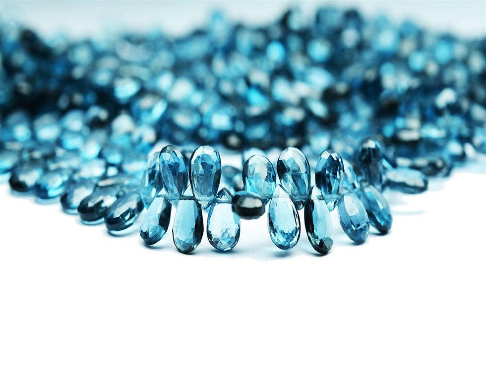 AAA quality Natural London Blue Topaz PEAR shape faceted(finest quality)\8 inch