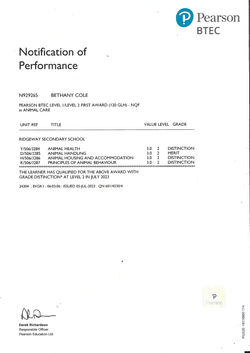 BTEC L2 First Award in Animal Care (2)