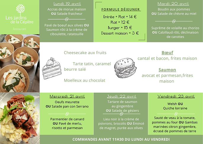 menu de la semaine a emporter toulouse