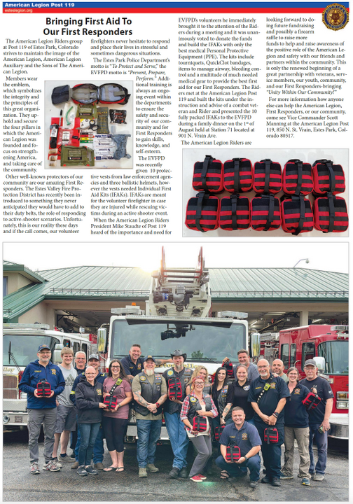 Helping Local EVFPD with IFAKS Donation