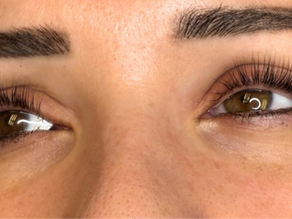 results of a lash lift with tint in Miami using Elleebana lash lift products for defined and curled long lashes