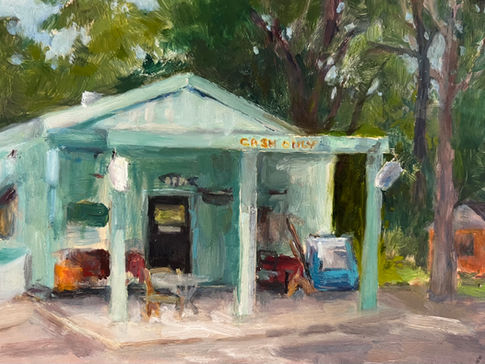 Cash Only. Oil on wood, panel, 8” x 10”, Available.
