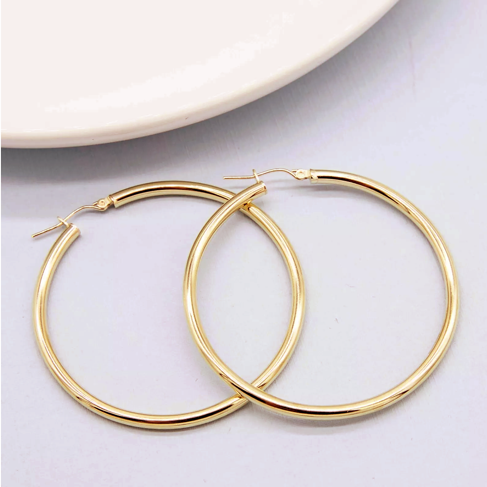Thumbnail: 14K Gold Plated Lightweight Hoop Huggie Earrings for Women 3mm x 55mm