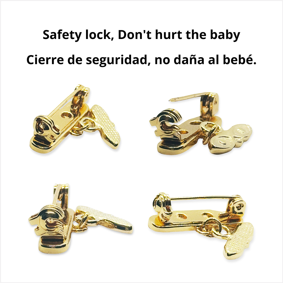 Thumbnail: 14k Gold Plated Azabache Brooch, Ojitos De Santa Lucia Contra el Mal de Ojo