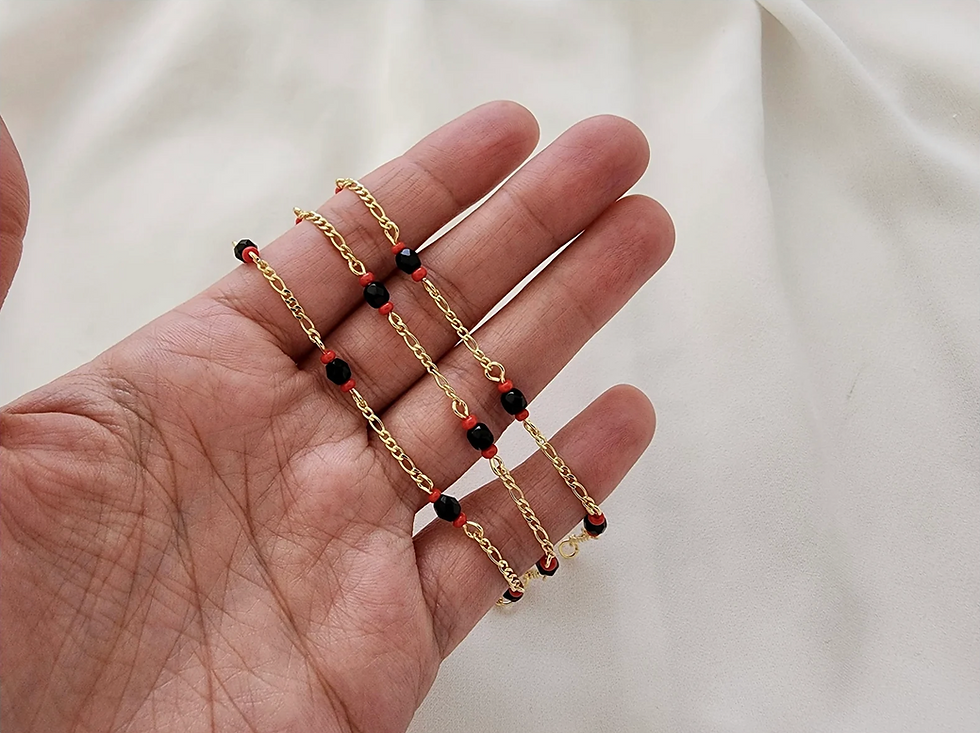 Thumbnail: Azabache Evil Eye Protection Bracelet Gold Plated18k Pulsera de Azabache
