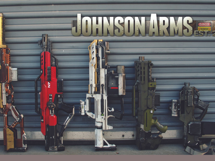 johnson arms nerf movie video game prop starwars mass effect halo borderlands steampunk
