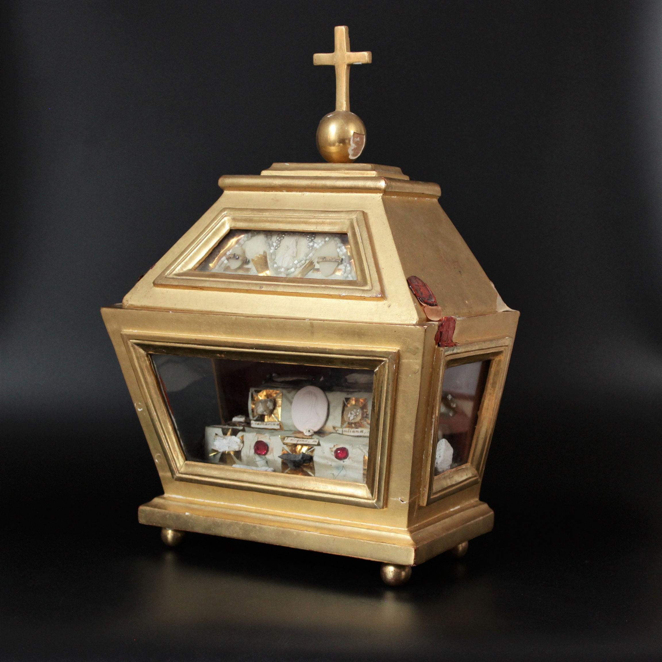 Unique Reliquary Large 12 Relics Bones With Original Seals Intact + Document COA