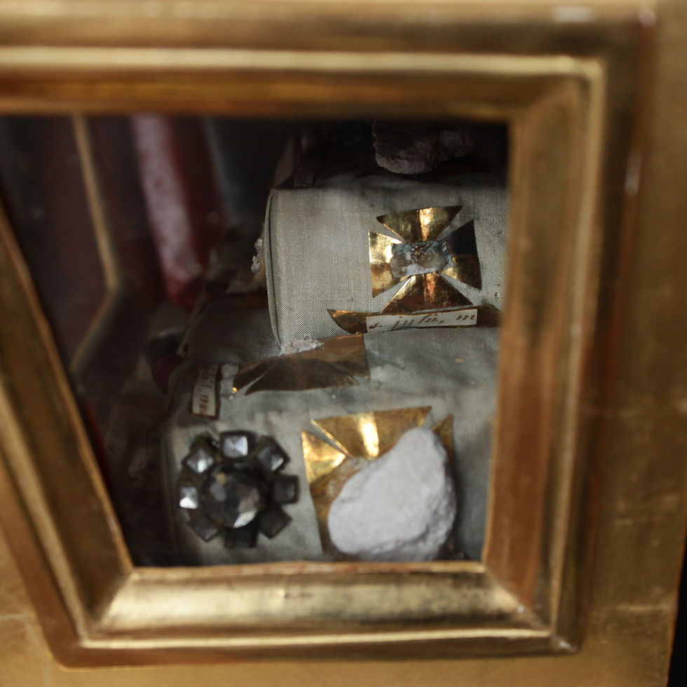 Thumbnail: Unique Reliquary Large 12 Relics Bones With Original Seals Intact + Document COA