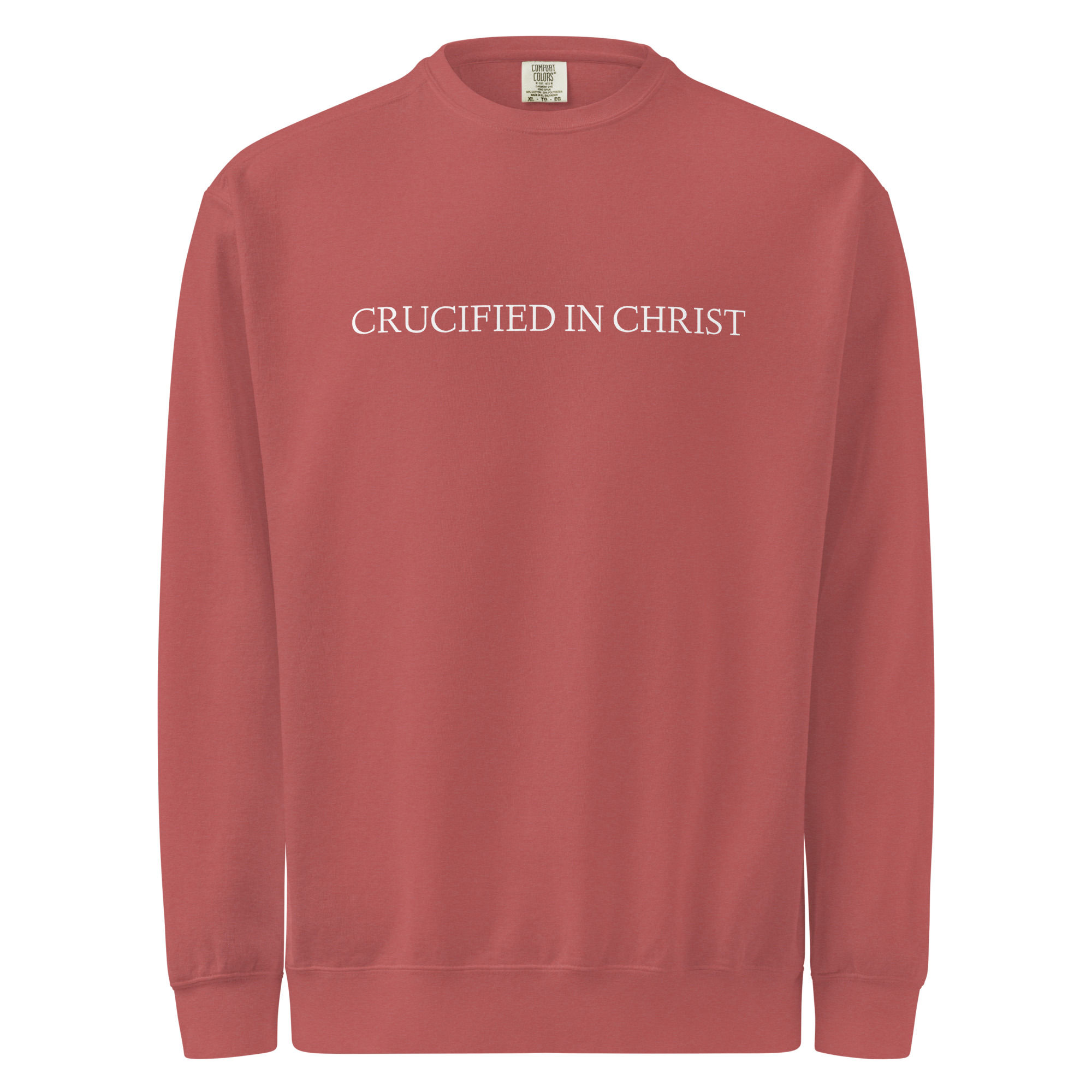 Crucified in Christ Comfort Color sweatshirt