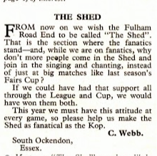 Cliff Webb's letter, published 7th September 1966