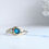 Thumbnail: "Diana" Cobalt blue sea glass engagement ring with ethical diamonds 