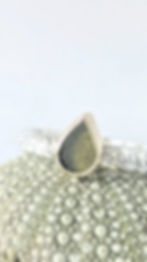Thumbnail: "Ariel" Sea glass teardrop ring