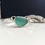 Thumbnail: Turquoise Sea glass bangle in sterling silver 