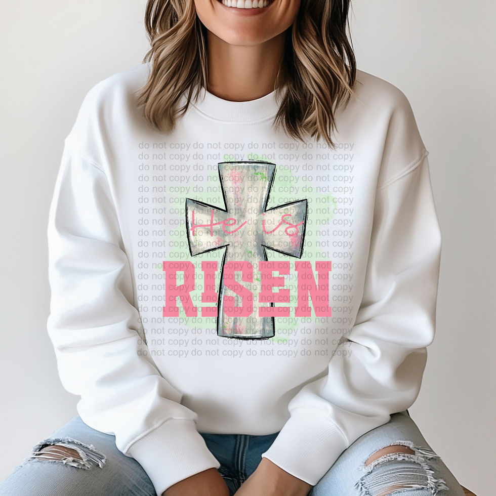 Thumbnail: he is risen sublimation png design with cross