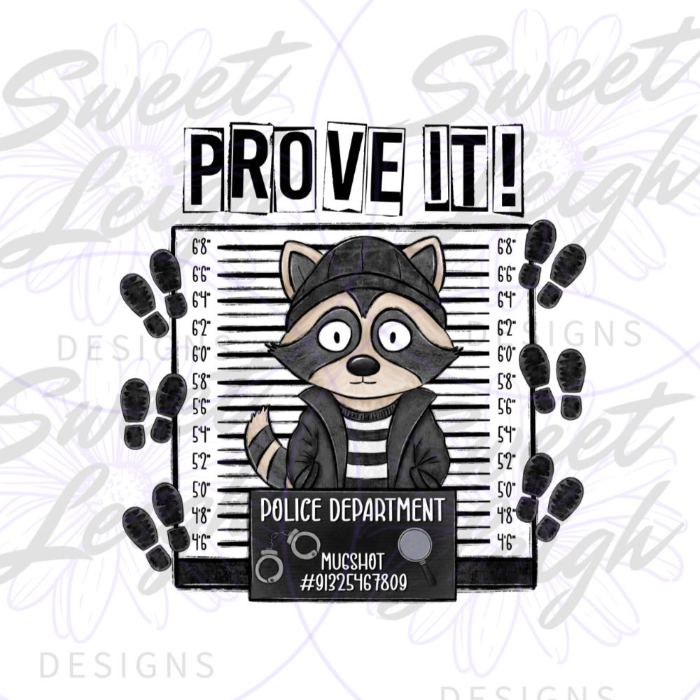 funny raccoon sublimation design