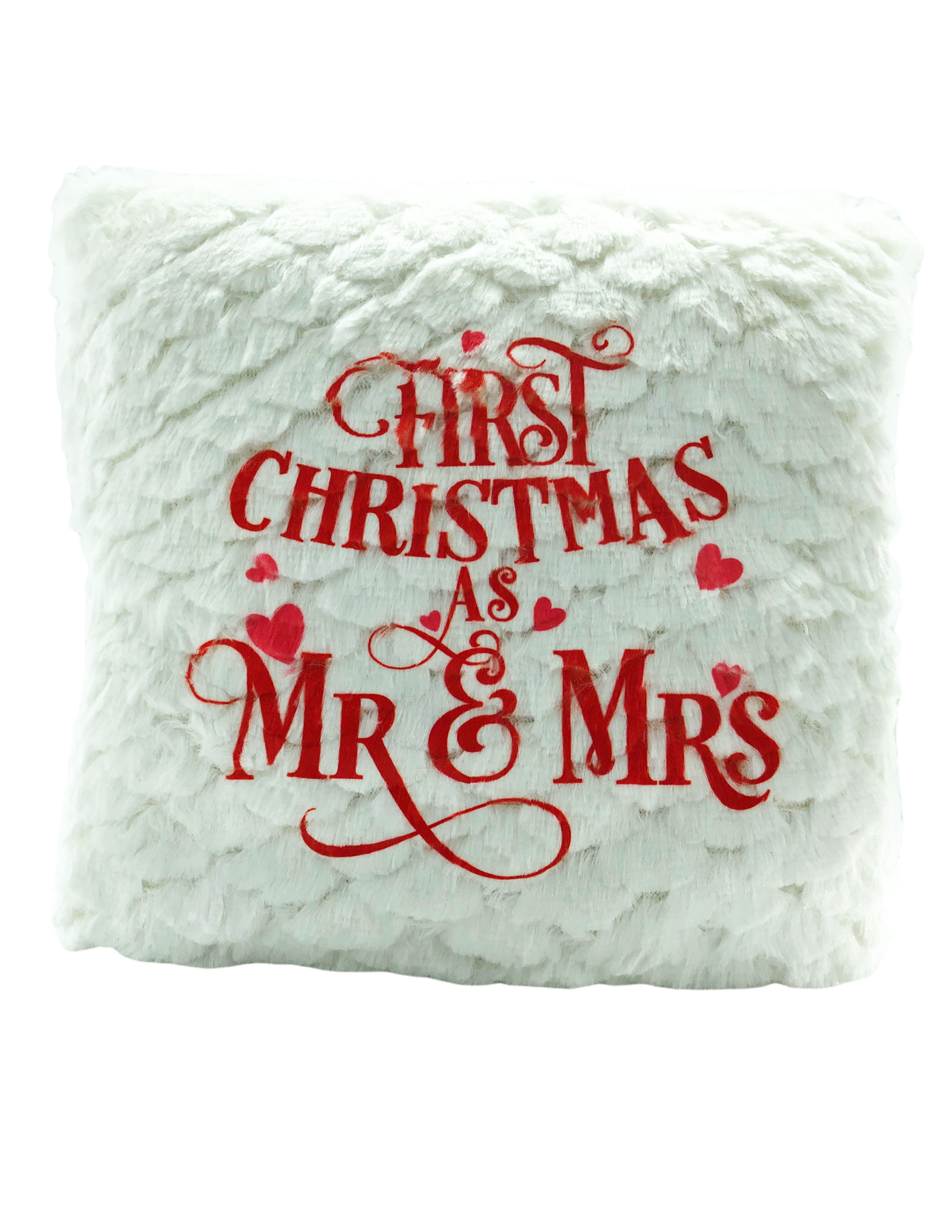 First Christmas as Mr and Mrs Throw Pillow