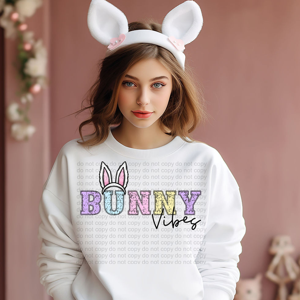 Thumbnail: bunny vibes easter sublimation design perfect for shirts