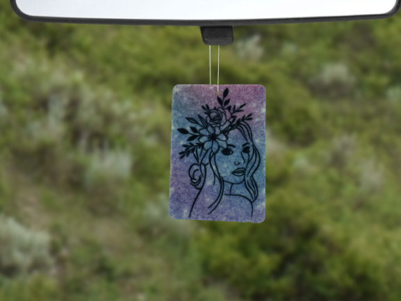 Face with Flowers Car Air Freshener