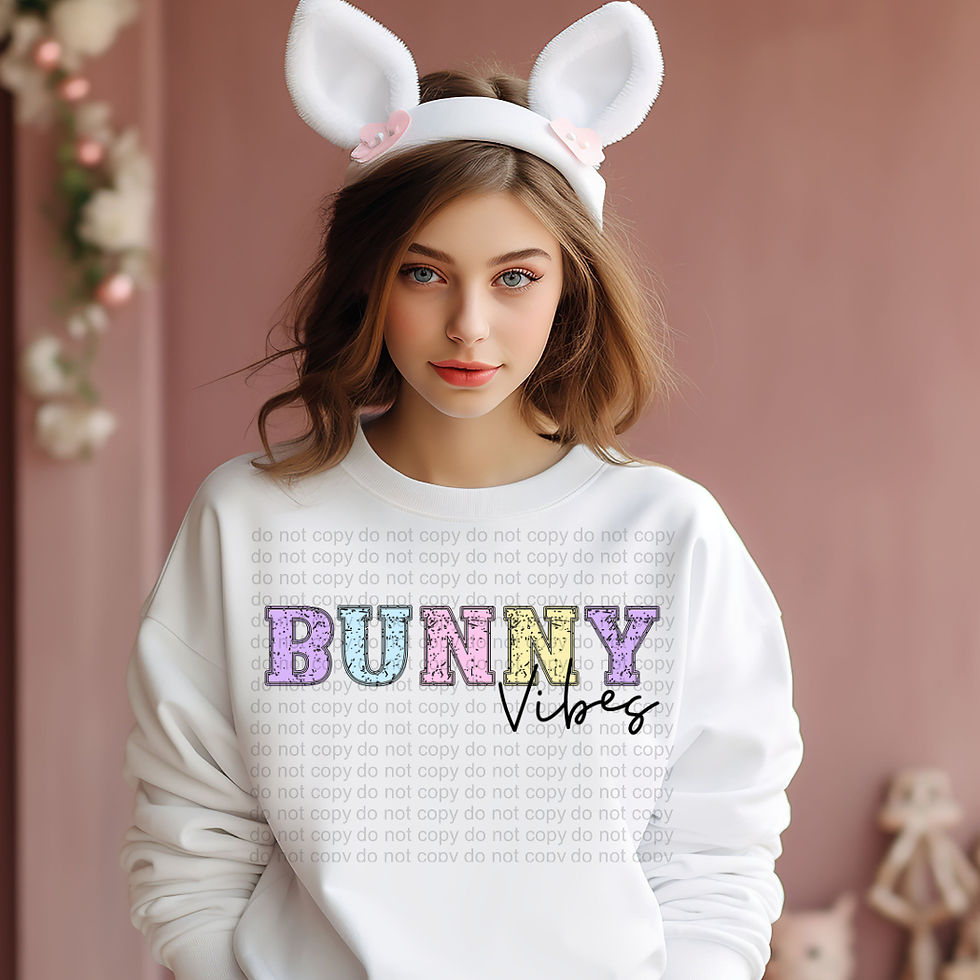 Thumbnail: bunny vibes easter sublimation design perfect for shirts