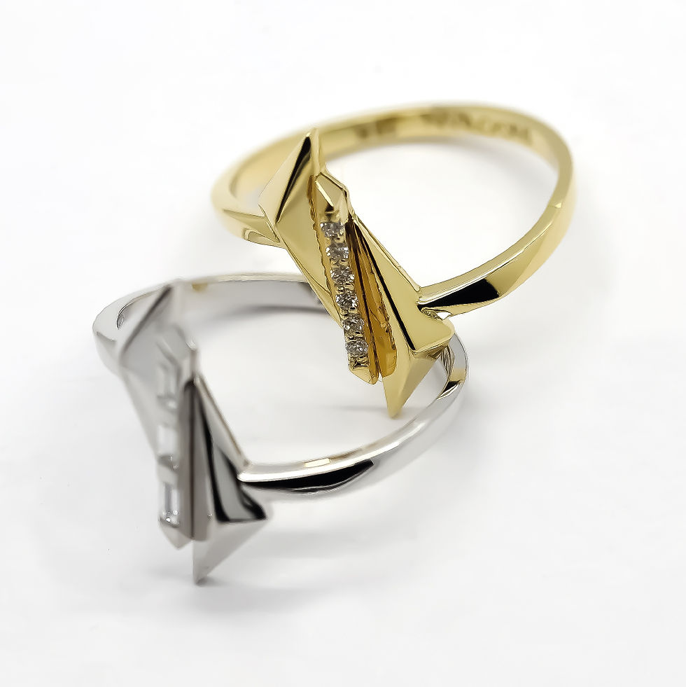 Küçük resim: Takvorian Jewellery, online altın ve pırlanta mücevher mağazası. Dune 18 ayar sarı  altın  yüzük.