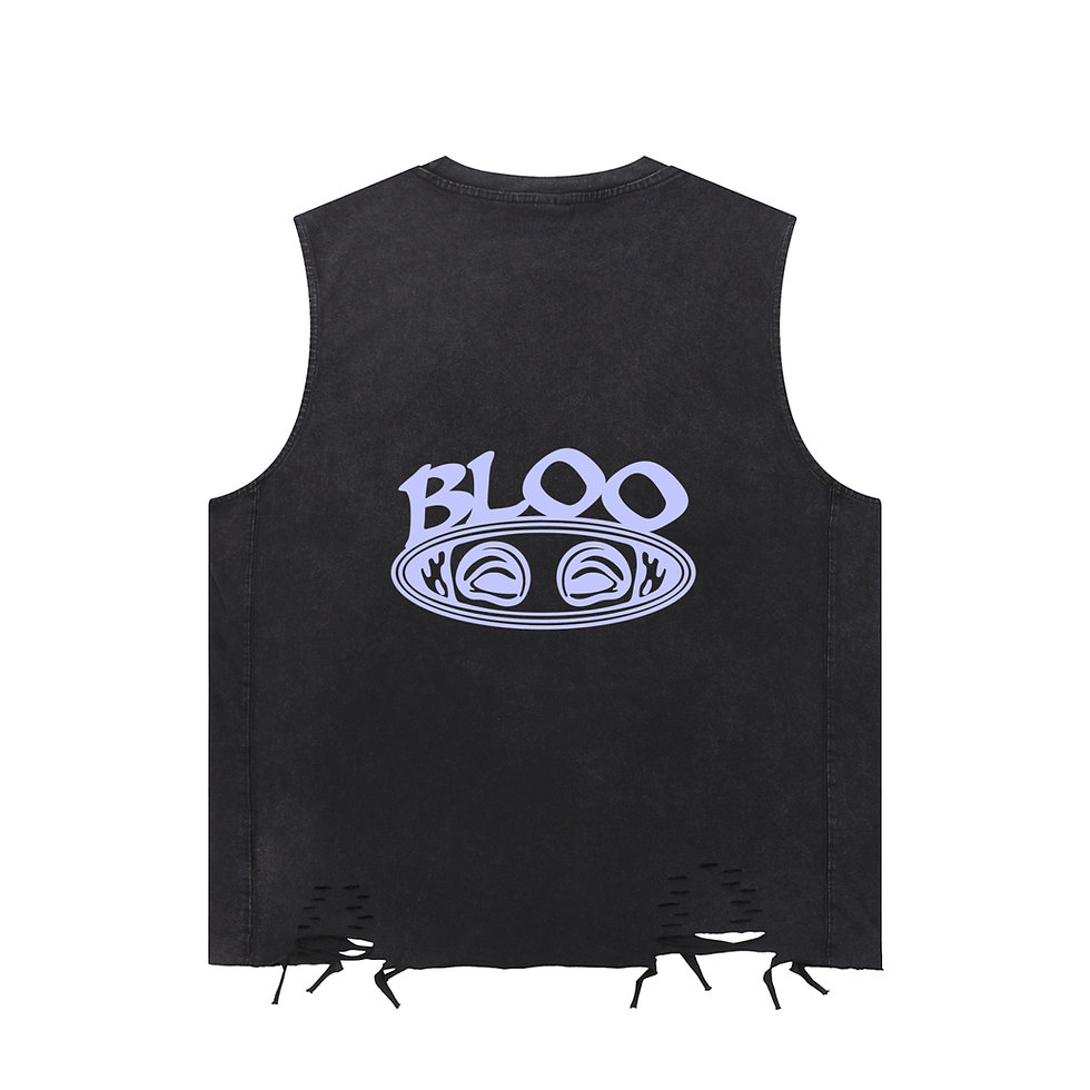 Thumbnail: Quik Wikk Bloo Alien Snow Washed Raw-Hem Tank Top