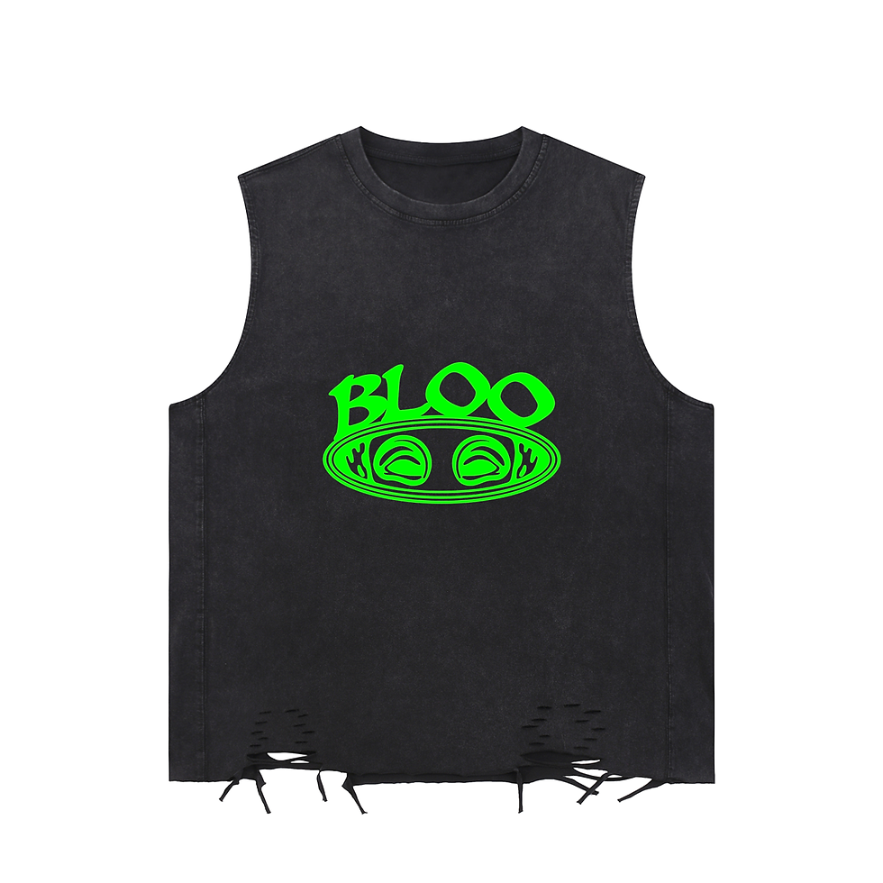 Thumbnail: Quik Wikk Bloo Alien Snow Washed Raw-Hem Tank Top