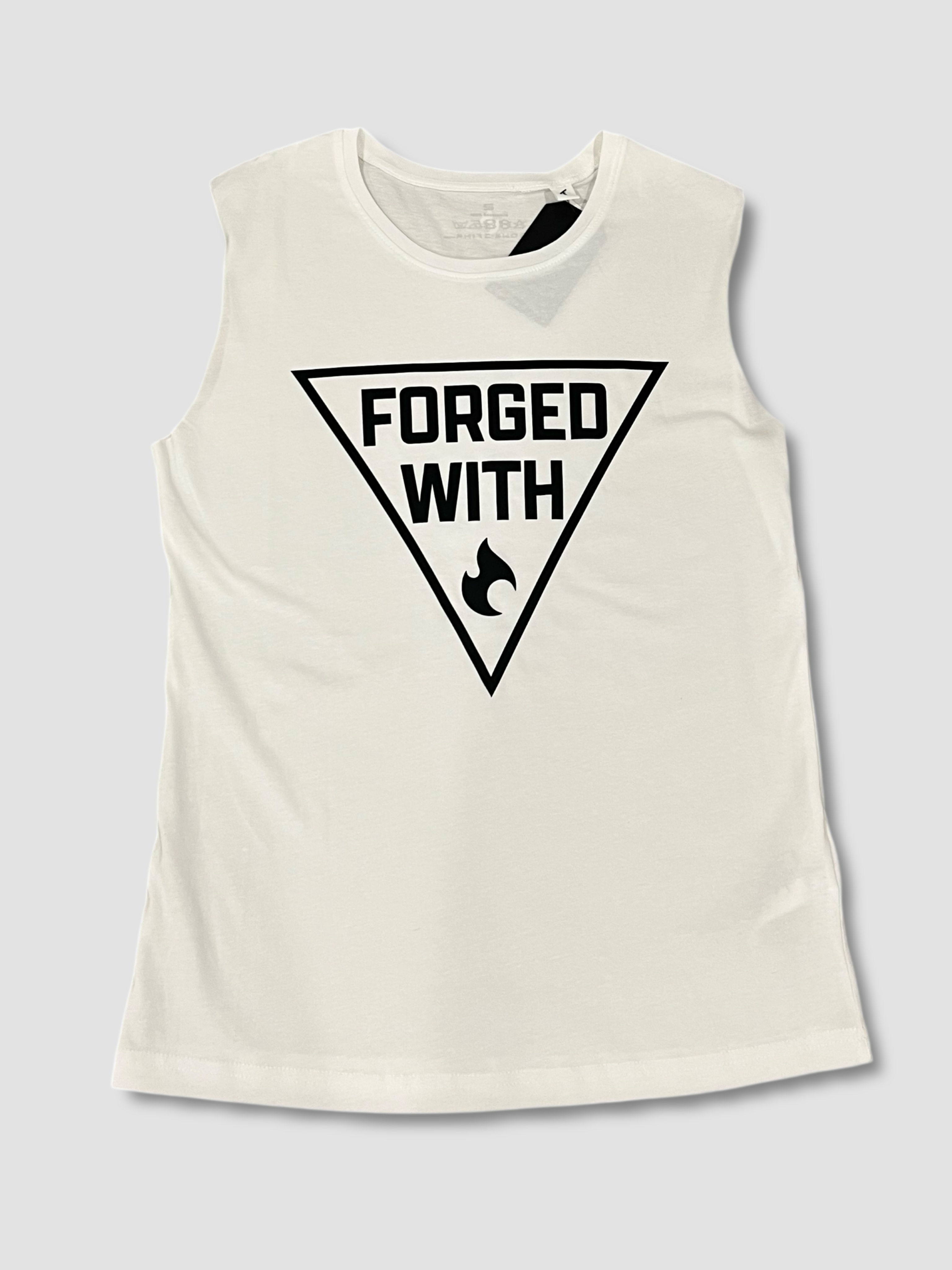 LADIES RAW TANK WHITE – FORGED WITH PHIRE
