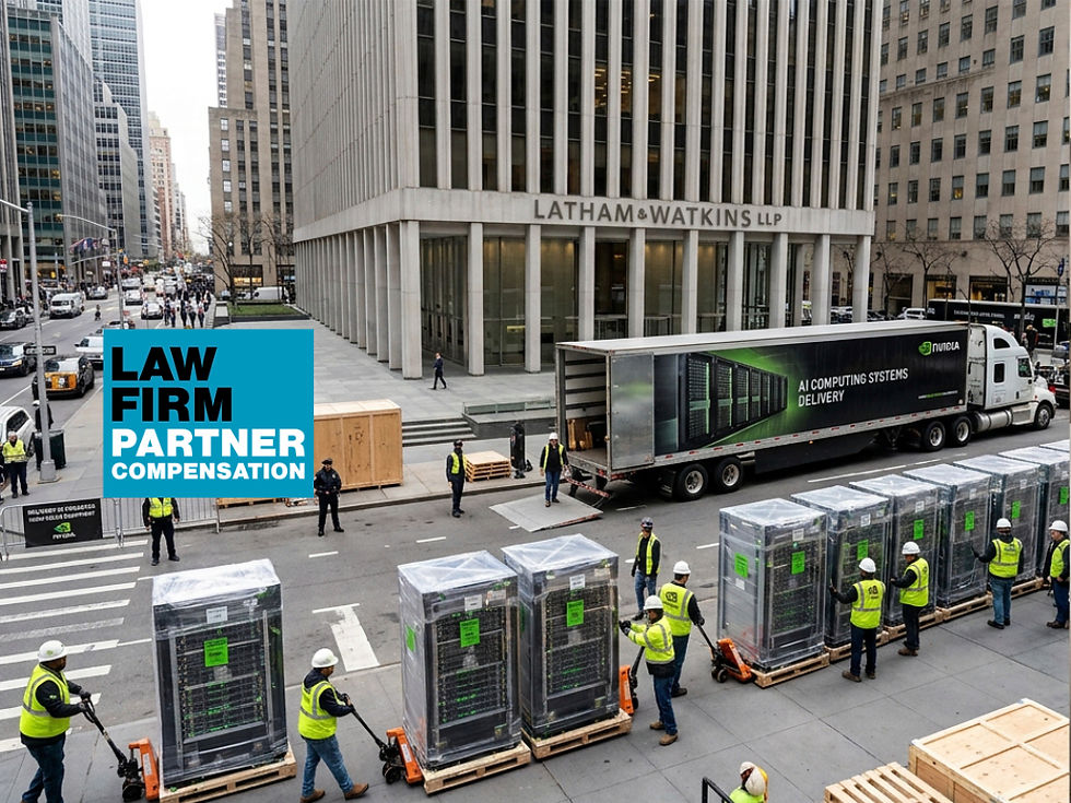 AI image of servers being delivered at the Latham & Watkins office