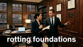 two lawyers discussing cracks in the wall