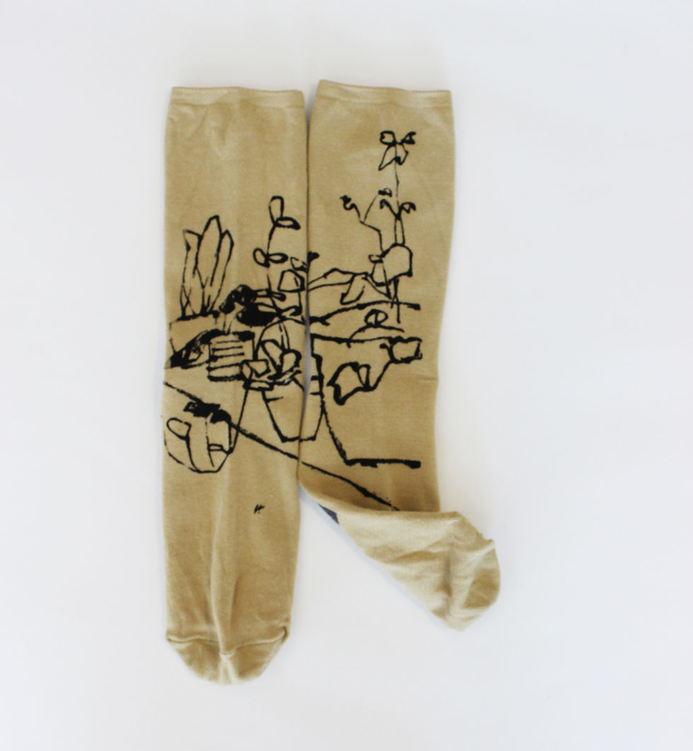 Thumbnail: (un)Limited Edition Hand Printed sock Collaboration with Yoav Hainebach