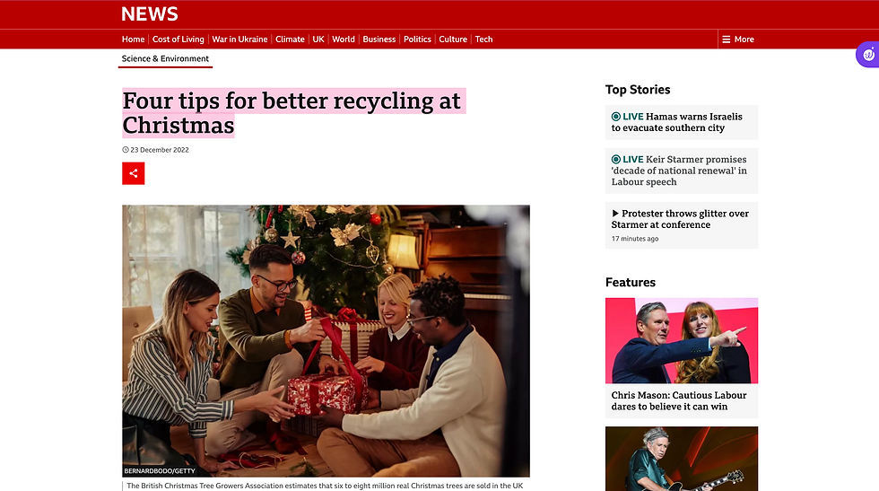 Four tips for better recycling at Christmas