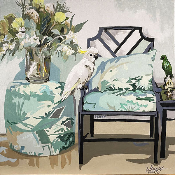 Green Chair. Gouache on board